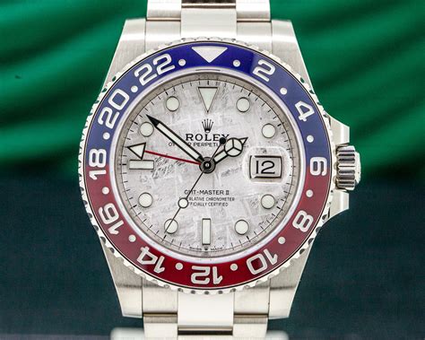 rolex gmt master ii white face|rolex meteorite dial price.